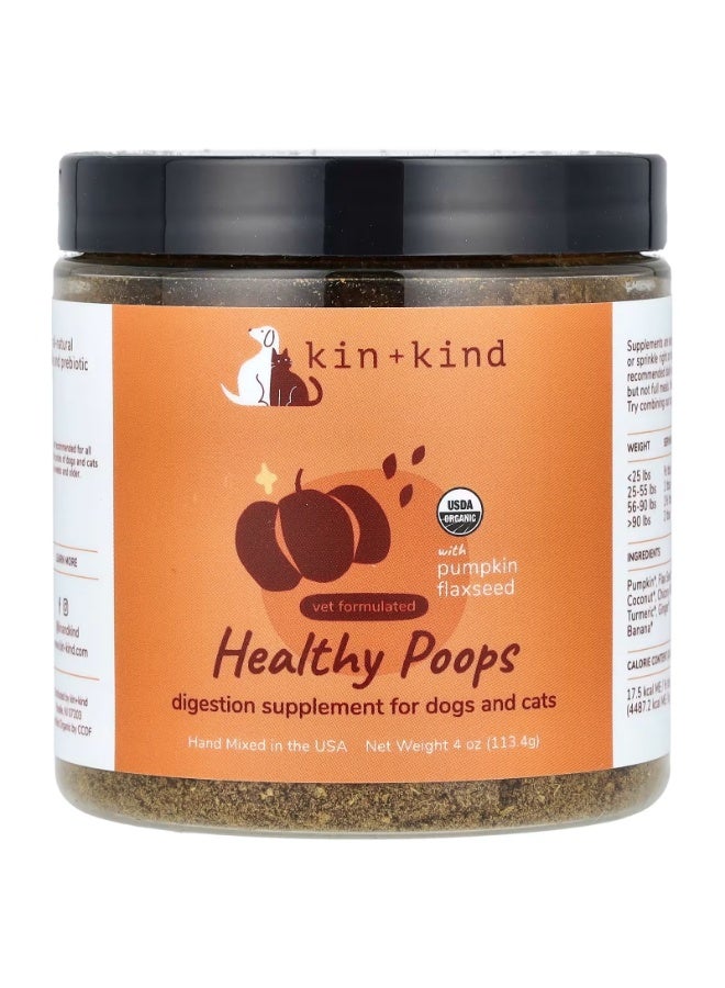 Kin+Kind, Healthy Poops With Pumpkin Flaxseed, For Dogs & Cats, 4 oz (113.4 g)